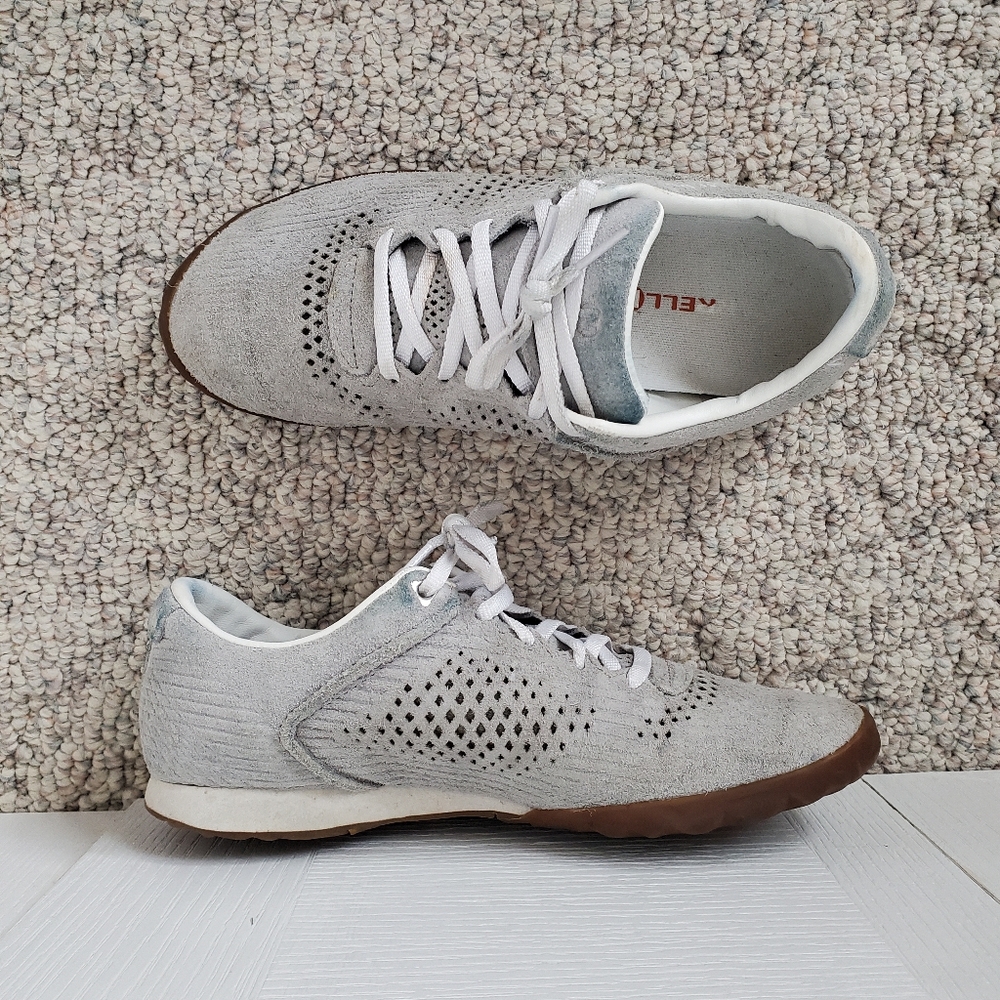 Merrell Womens Performance Footwear Casual Lace Up Gray Suede Sneakers